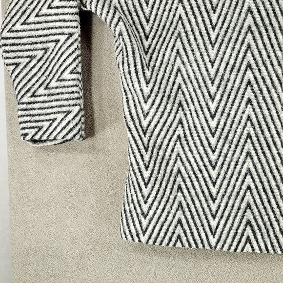 Vtg 80s Tweed Chevron Coat M/L* Women Zigzag Shoulder Pads New Wave Androgynous - Picture 14 of 15